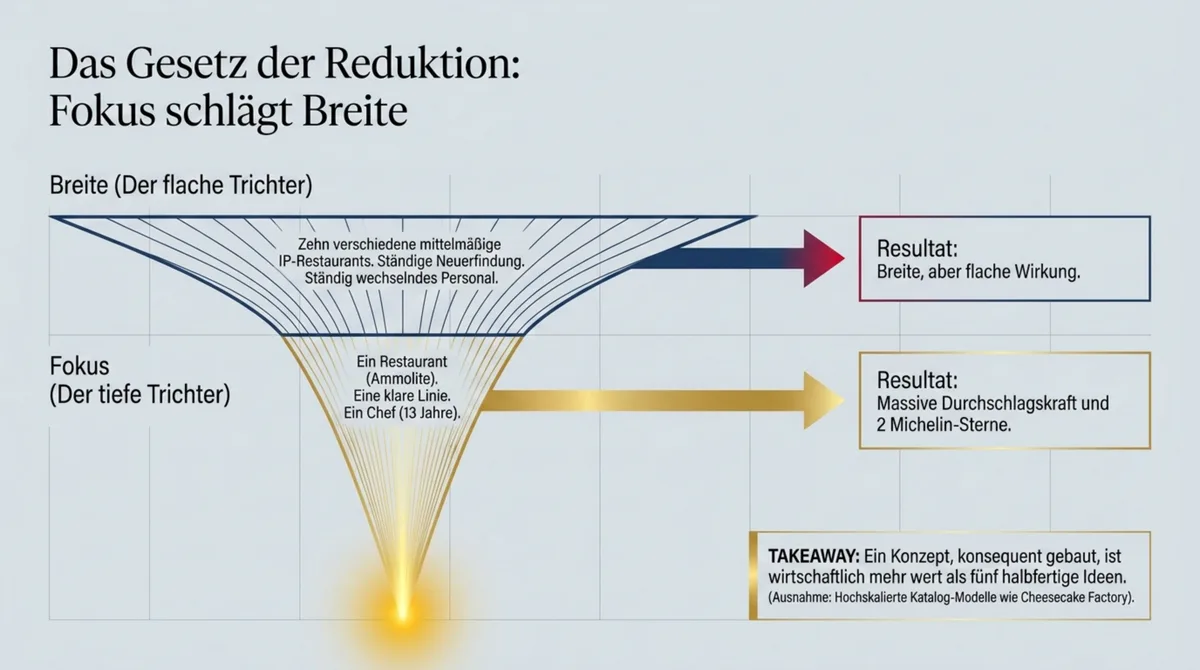 Das Gesetz der Reduktion: Fokus schlägt Breite – ein Restaurant, eine Linie, ein Chef über 13 Jahre ergibt 2 Michelin-Sterne im Ammolite Europa-Park
