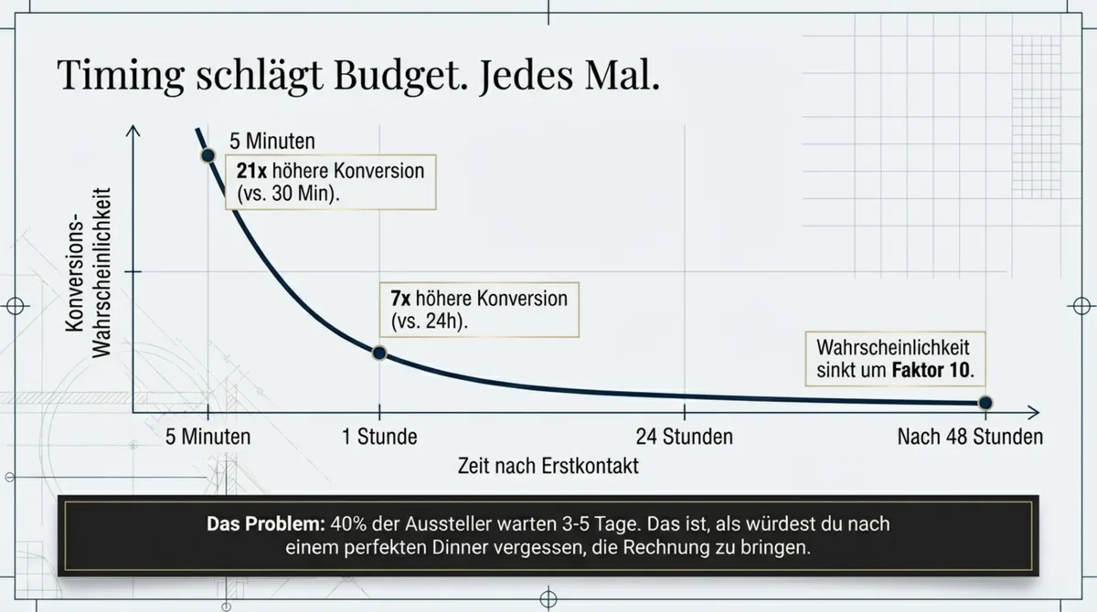 Follow-up Timing nach Hochzeitsmesse: 5 Minuten Reaktionszeit bringt 21-fach höhere Konversionsrate
