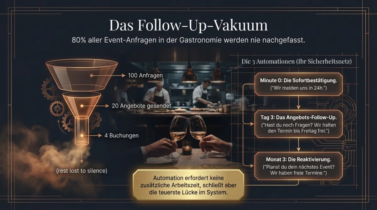 Das Follow-Up-Vakuum: 80 Prozent aller Event-Anfragen werden nie nachgefasst — 3 Automationen als Sicherheitsnetz