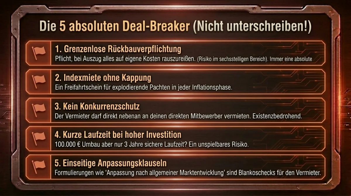 Fünf Deal-Breaker im Pachtvertrag für Restaurants
