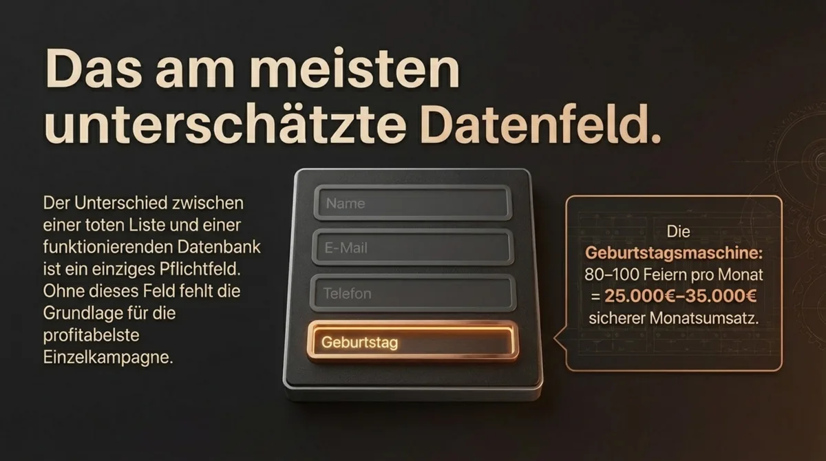 Gästedatenbank Geburtstag-Pflichtfeld: Der Geburtsmonat als Treibstoff für die Geburtstagsmaschine