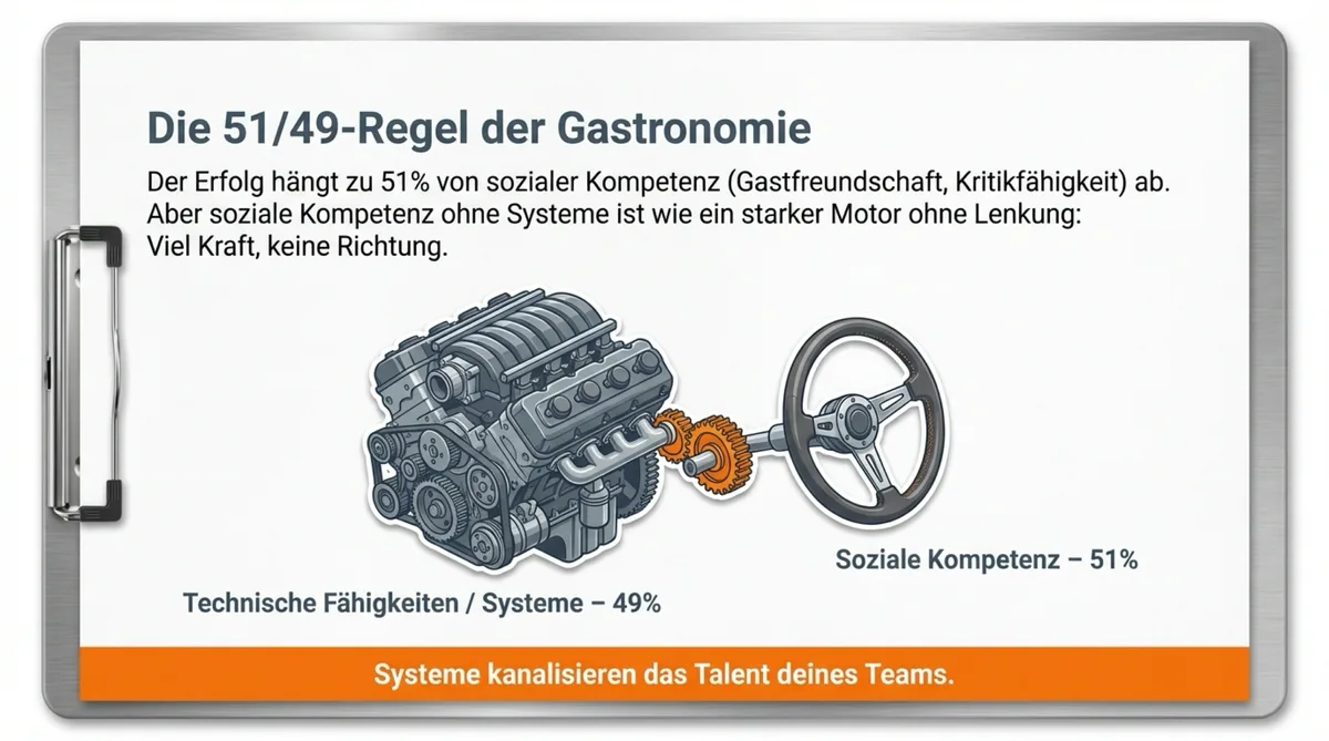 Die 51/49-Regel der Gastronomie: 51% soziale Kompetenz, 49% technische Systeme