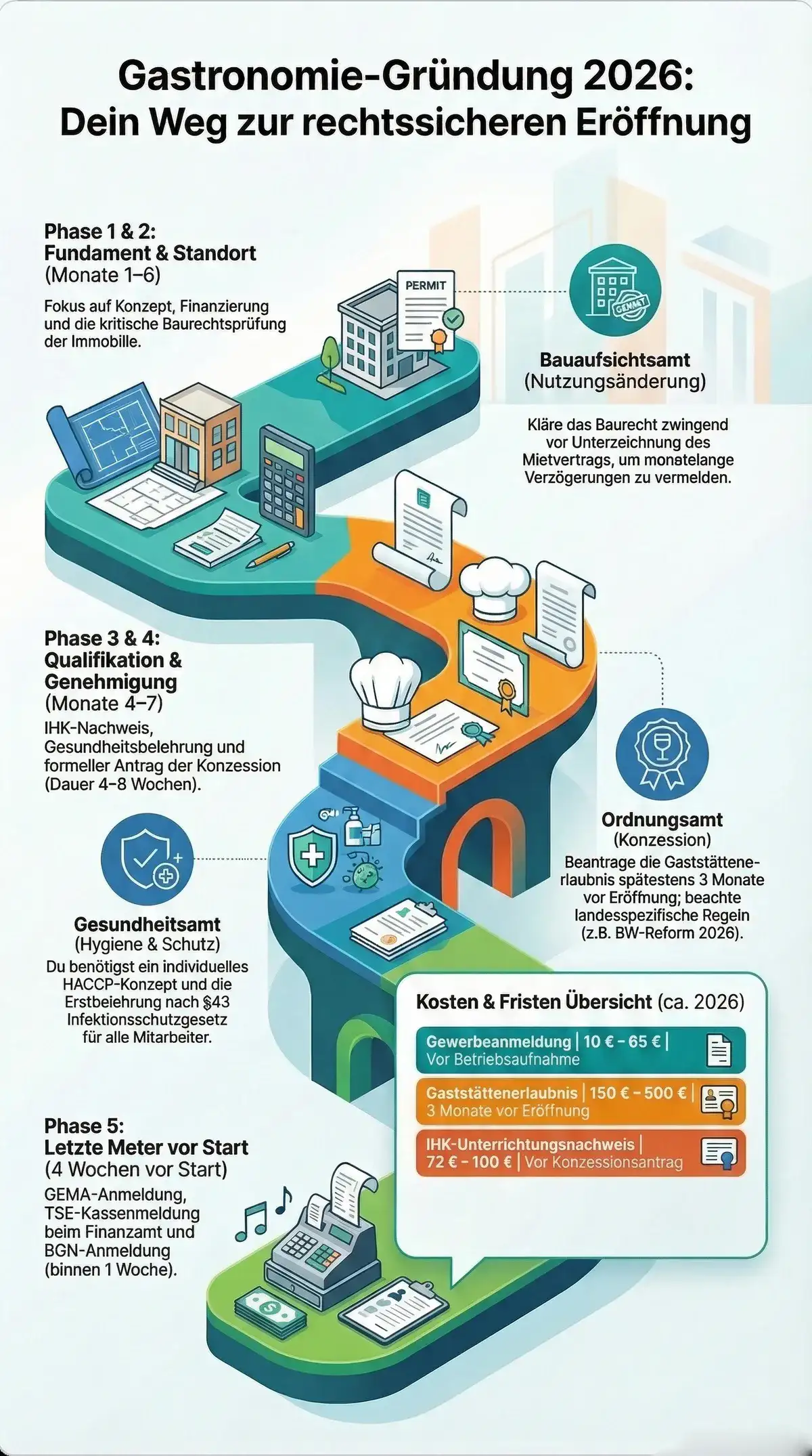 Gastronomie Gründung 2026: Schritt für Schritt von Fundament über Qualifikation bis zur Eröffnung