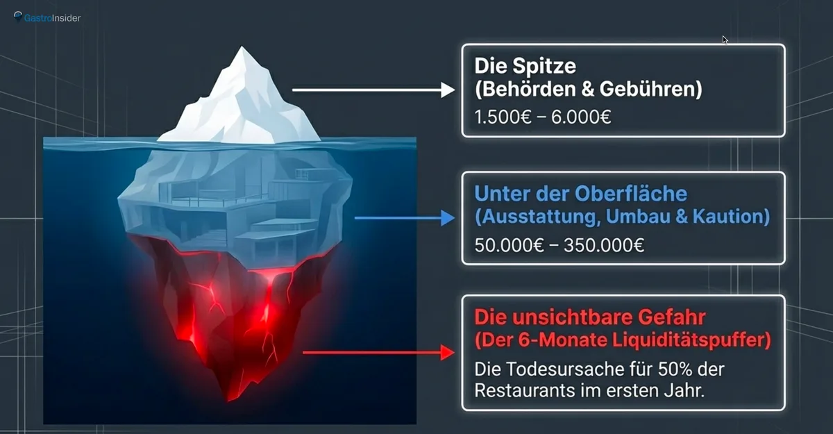 Kosten-Eisberg Gastronomie - Sichtbare Gebühren vs versteckte Investitionen