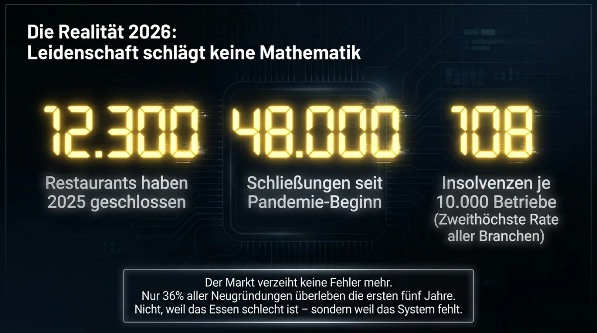 Statistik: 12.300 Restaurants schlossen 2025, 48.000 seit der Pandemie – Gastronomie Insolvenzen 2026