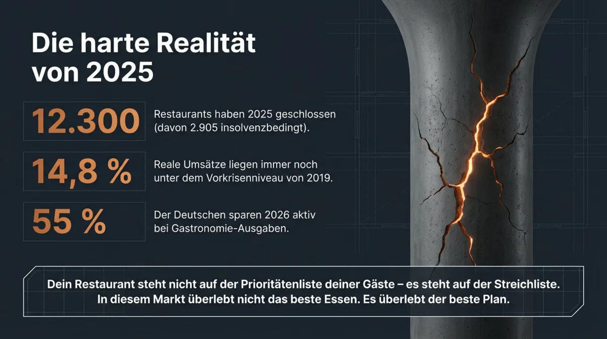 12.300 Restaurant-Schließungen 2025 und 55 Prozent der Deutschen sparen aktiv bei Gastronomie-Ausgaben