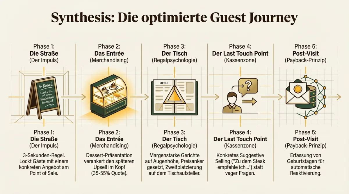 Optimierte Guest Journey im Restaurant nach Retail-Prinzipien – 5 Phasen von der Straße bis Post-Visit