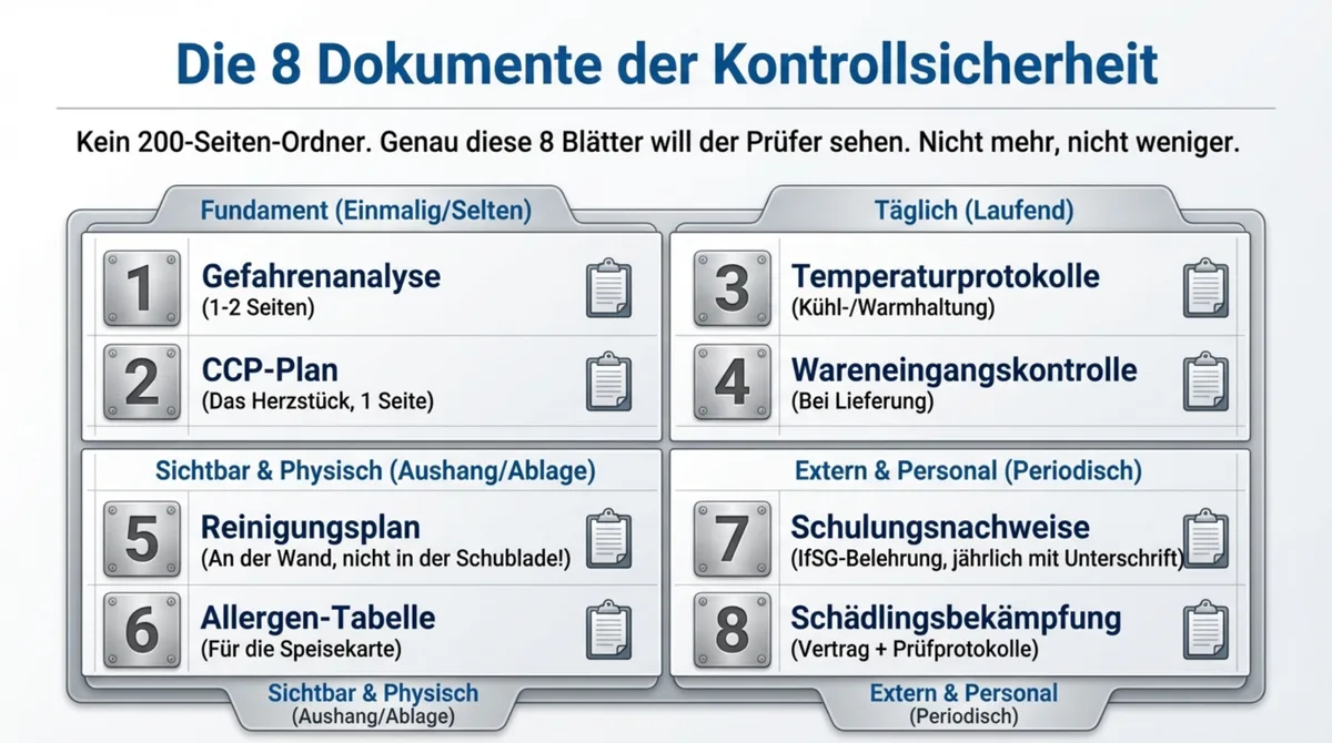 HACCP-Konzept Gastronomie: Die 8 Dokumente der Kontrollsicherheit im Überblick