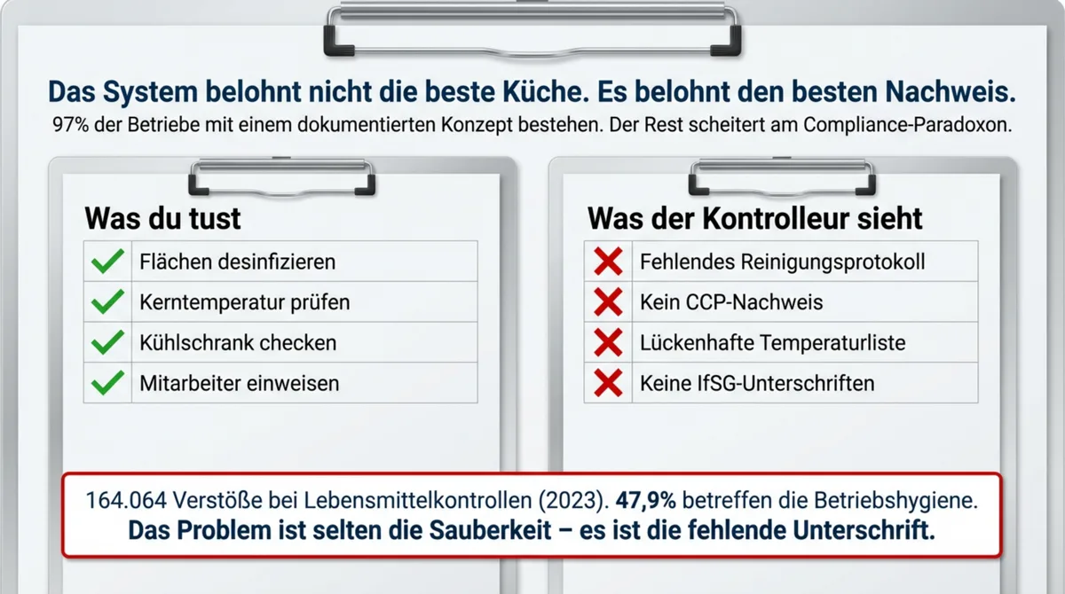 HACCP Dokumentation: Was Gastronomen tun vs. was der Kontrolleur sieht