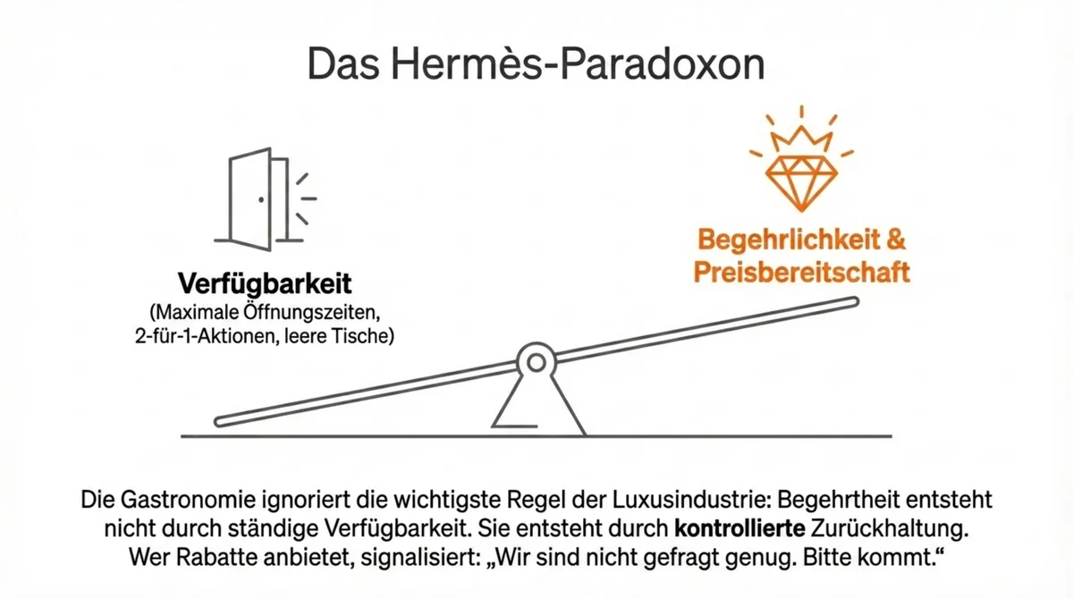 Das Hermès-Paradoxon: Waage zwischen Verfügbarkeit und Begehrlichkeit in der Gastronomie