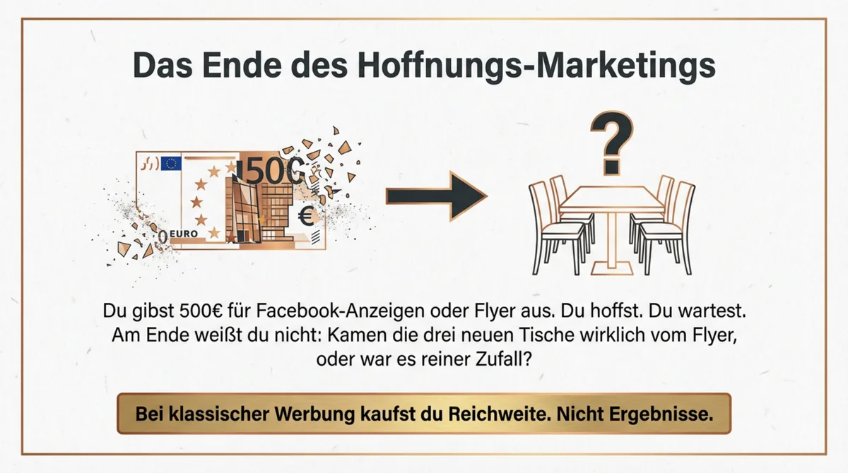 Hoffnungs-Marketing: 500 Euro für Werbung – du hoffst, wartest, und weißt am Ende nicht ob es gewirkt hat