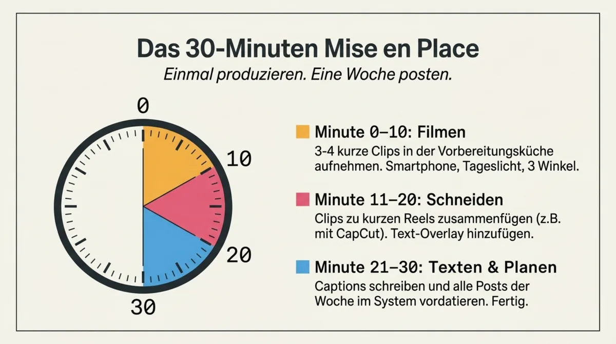 Instagram 30-Minuten-Content-Woche Restaurant: Filmen, Schneiden, Planen