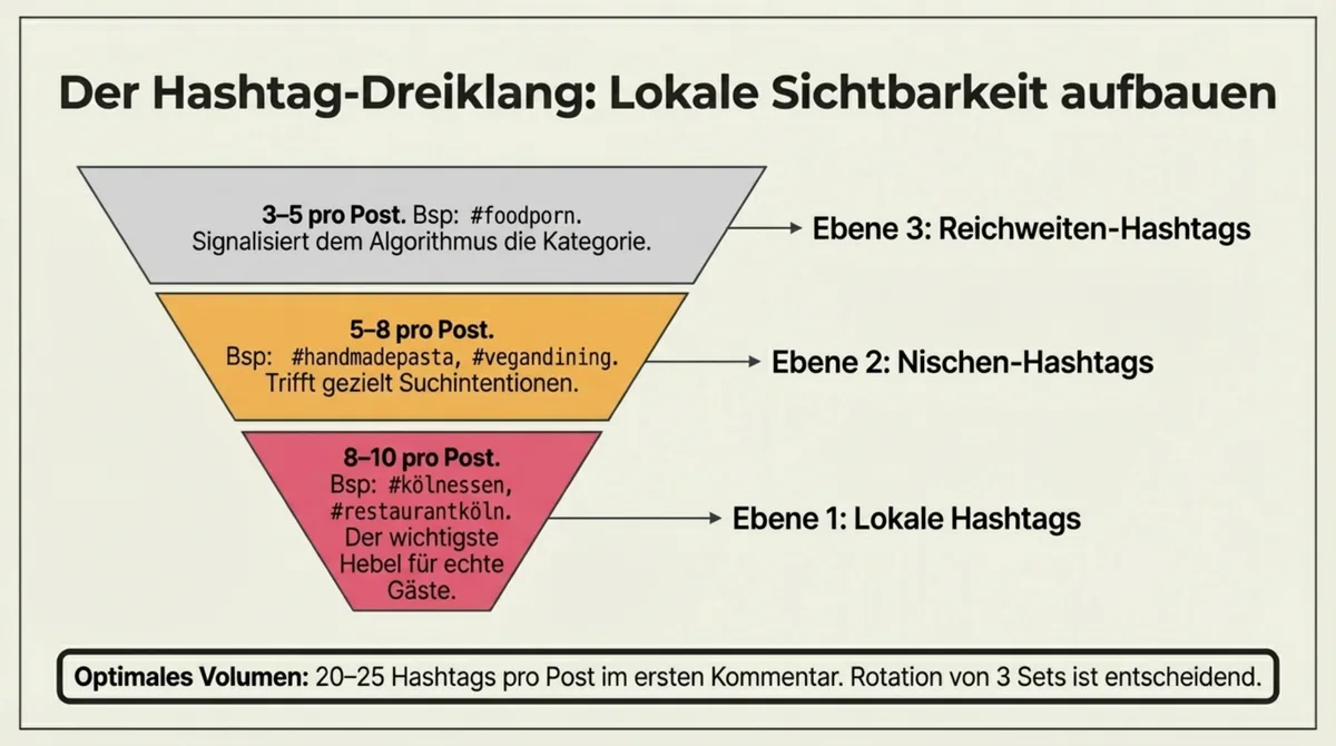 Instagram Hashtag-Strategie Restaurant: Dreiklang aus lokalen, Nischen- und Reichweiten-Hashtags