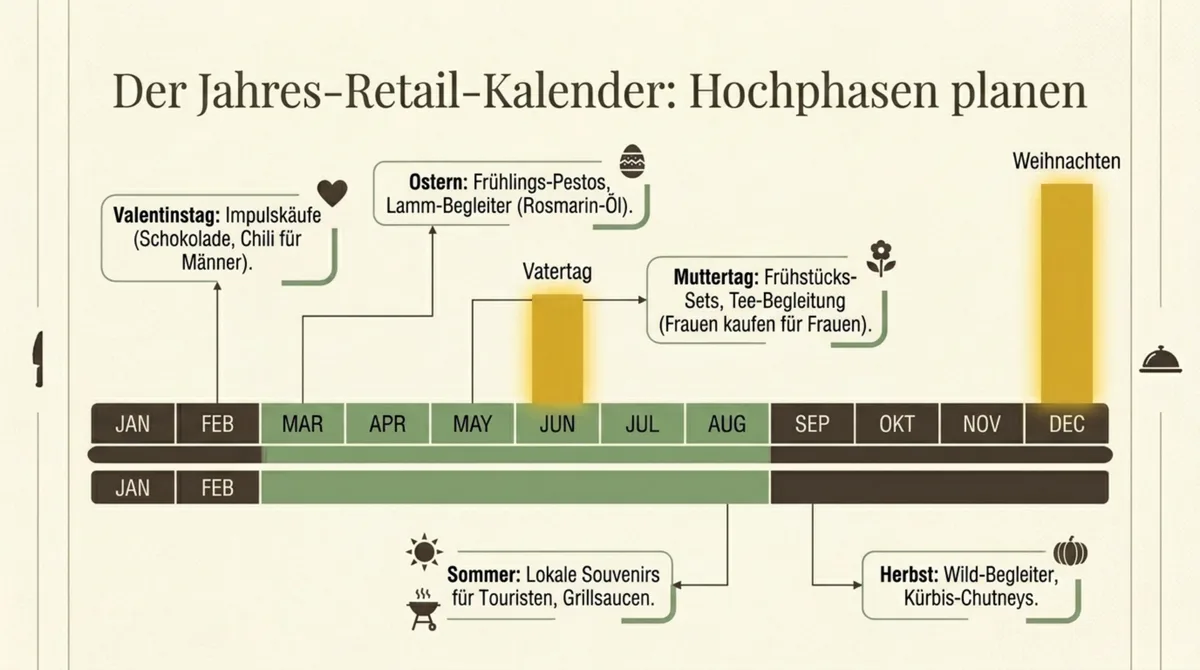 Jahres-Retail-Kalender Restaurant: Saisonale Hochphasen und Produktthemen