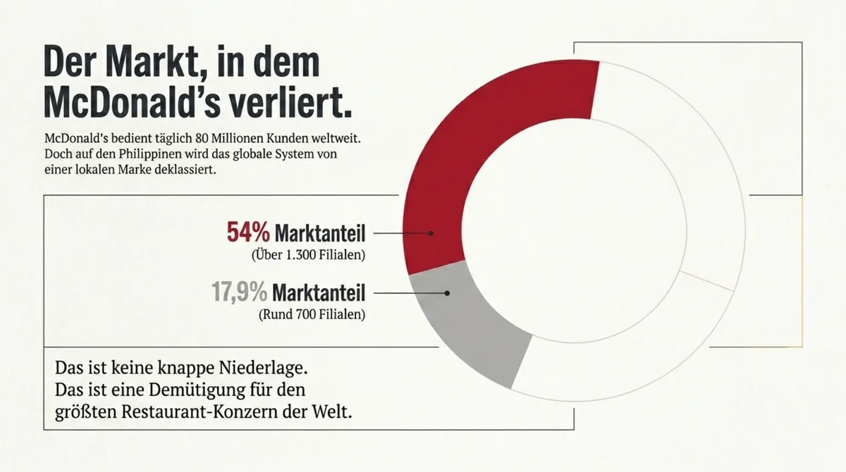 Marktanteil Philippinen: Jollibee 54% vs McDonald's 17,9% – lokales Verständnis schlägt globales System