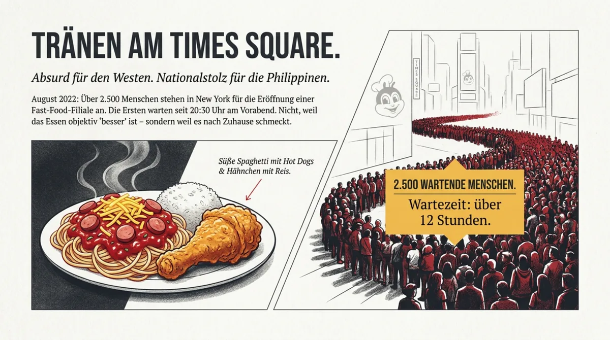 Jollibee Spaghetti mit Hot Dogs und süßer Tomatensoße – das philippinische Comfort Food, das McDonald's vom Thron stieß