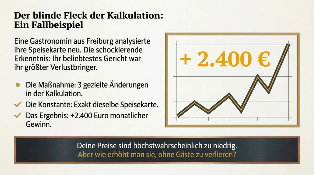 Fallbeispiel Restaurant-Kalkulation: 3 gezielte Änderungen bringen 2.400 Euro mehr Gewinn