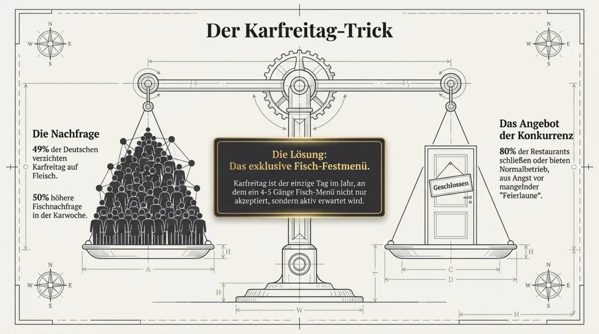 Karfreitag Restaurant Strategie: Exklusives Fisch-Festmenü als Differenzierungsvorteil
