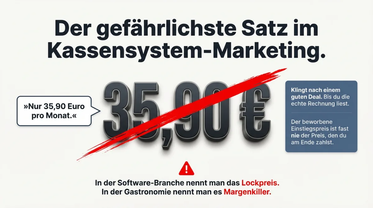 Lockpreis 35,90 Euro wird zum Margenkiller: Der gefährlichste Satz im Kassensystem-Marketing