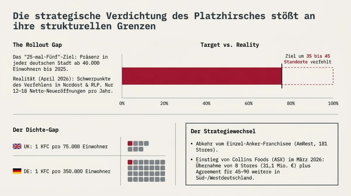 KFC 25-mal-Fünf Rollout-Gap Deutschland 2026: Expansionsziel um 35 bis 45 Standorte verfehlt