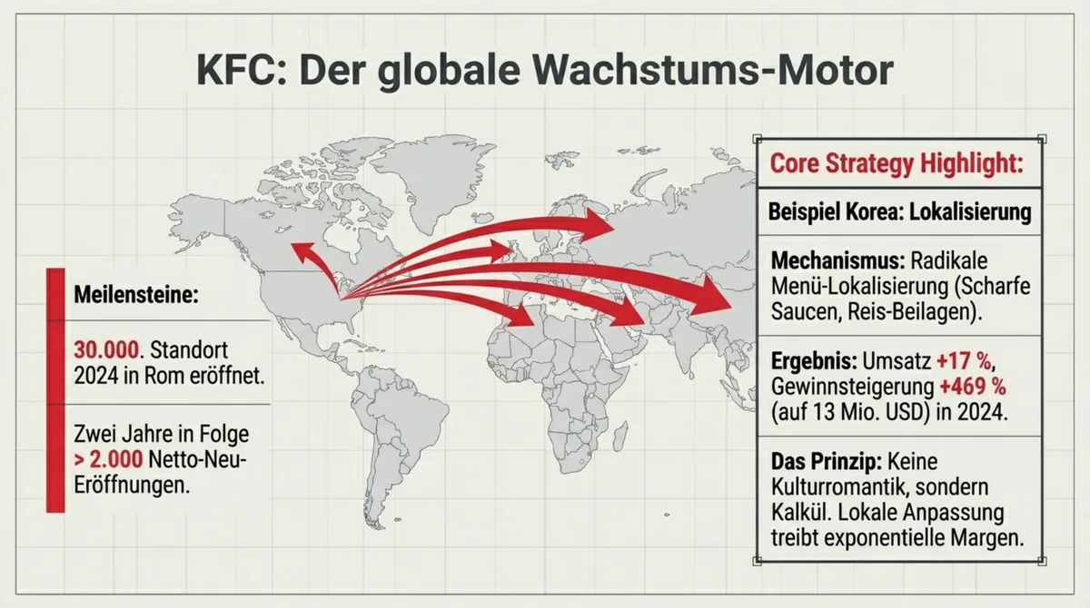 KFC globaler Wachstums-Motor: 30.000 Standorte in 155 Ländern, Menü-Lokalisierung in Korea mit +17 % Umsatz und +469 % Gewinnsteigerung