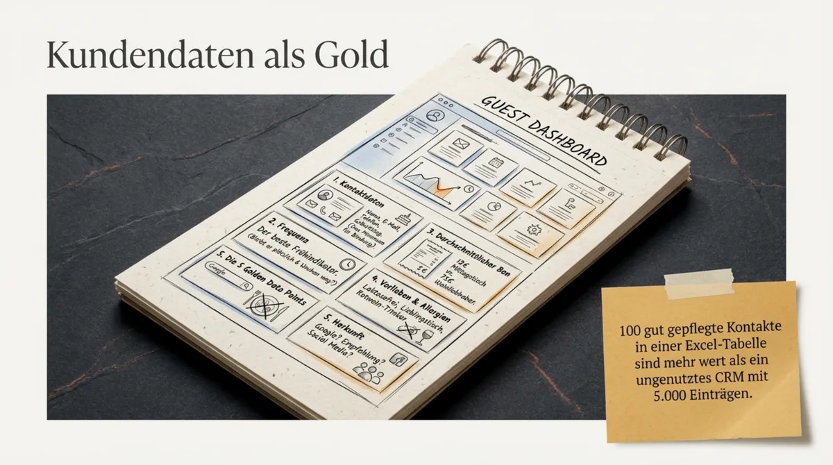 Kundendaten als Gold im Restaurant: Ein Gäste-Dashboard mit 5 Datenpunkten ist wertvoller als jedes CRM