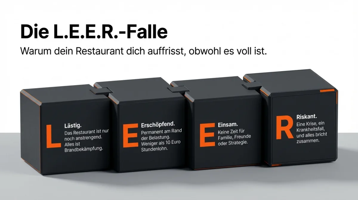 Die L.E.E.R.-Falle: Lästig, Erschöpfend, Einsam, Riskant – vier Zustände eines ausgebuchten Restaurants ohne System