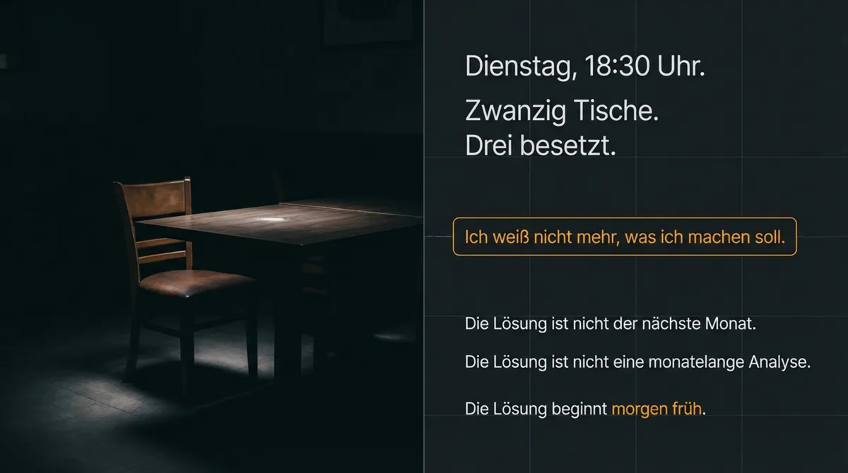 Leere Tische im Restaurant – der Moment, in dem Handeln zählt