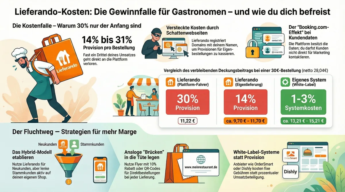 Lieferando Kosten Infografik Provisionen versteckte Gebühren und Strategien für Restaurants