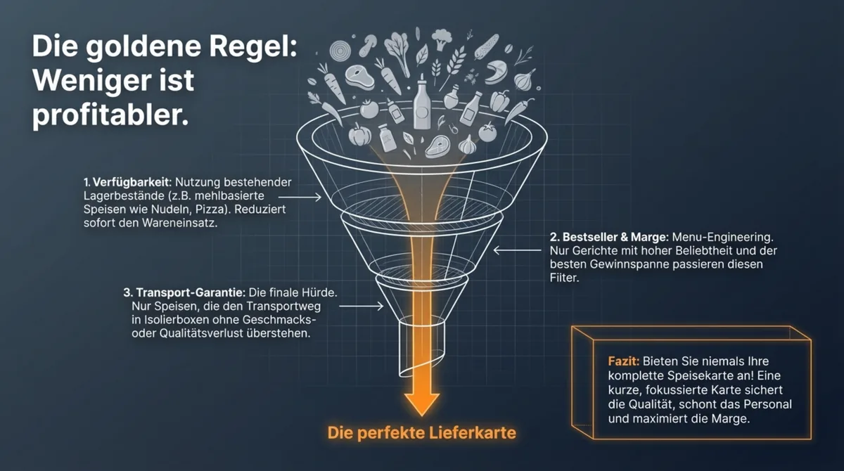 Lieferkarte Filter – weniger Gerichte sind profitabler für den Lieferservice