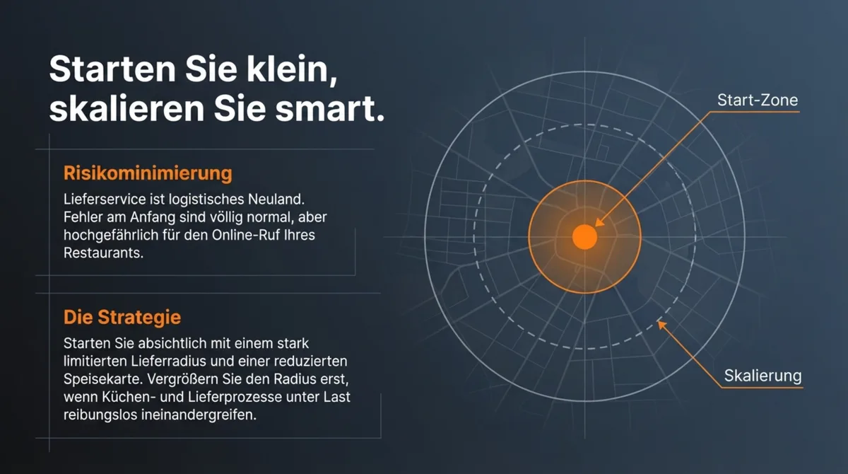 Lieferservice klein starten und smart skalieren – Lieferradius schrittweise erweitern