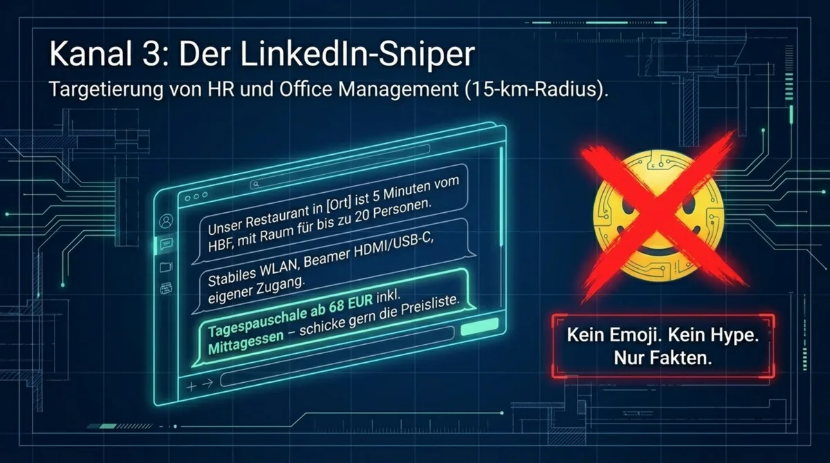 LinkedIn Outreach Office Manager HR Business Partner Tagungsraum 15-km-Radius Sniper Approach