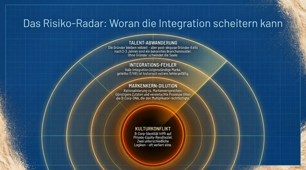 M&A Risiko-Radar: Kulturkonflikt im Kern, Integrations-Fehler, Talent-Abwanderung und Markenkern-Dilution bei Restaurantketten-Übernahmen