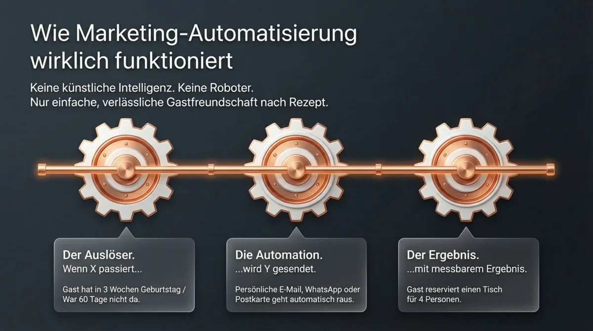 Wie Marketing-Automatisierung für Restaurants wirklich funktioniert: Trigger, Aktion, Ergebnis als System