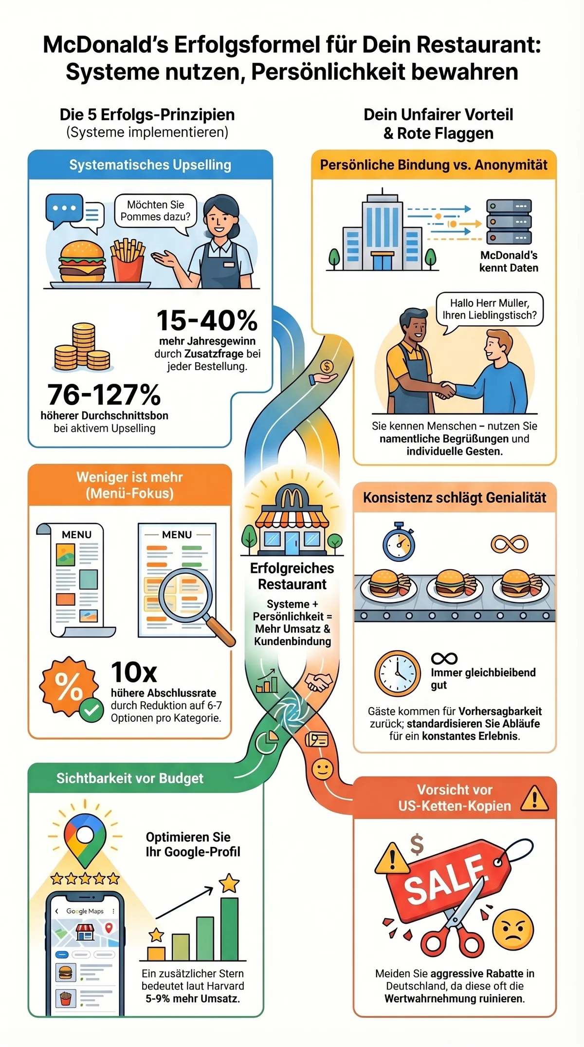 McDonald's Erfolgsformel für dein Restaurant: Systeme nutzen und Persönlichkeit bewahren – vollständige Infografik