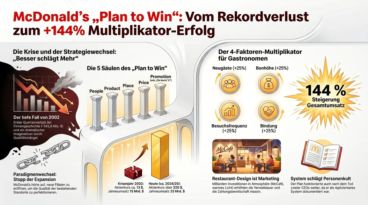 Die Illusion der Addition: 25% plus 25% plus 25% plus 25% ergibt nicht 100% – der anstrengendste Weg im Restaurant