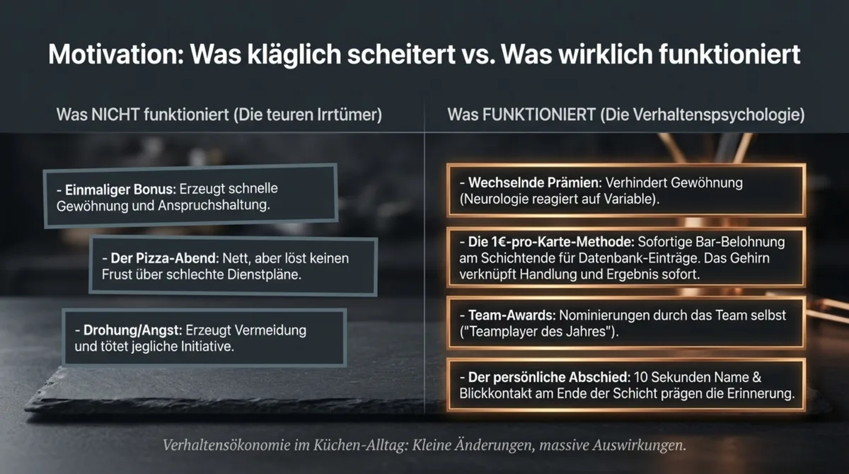 Mitarbeitermotivation Gastronomie: Was kläglich scheitert vs. was wirklich funktioniert – Mythen und Mechanik der Verhaltenspychologie