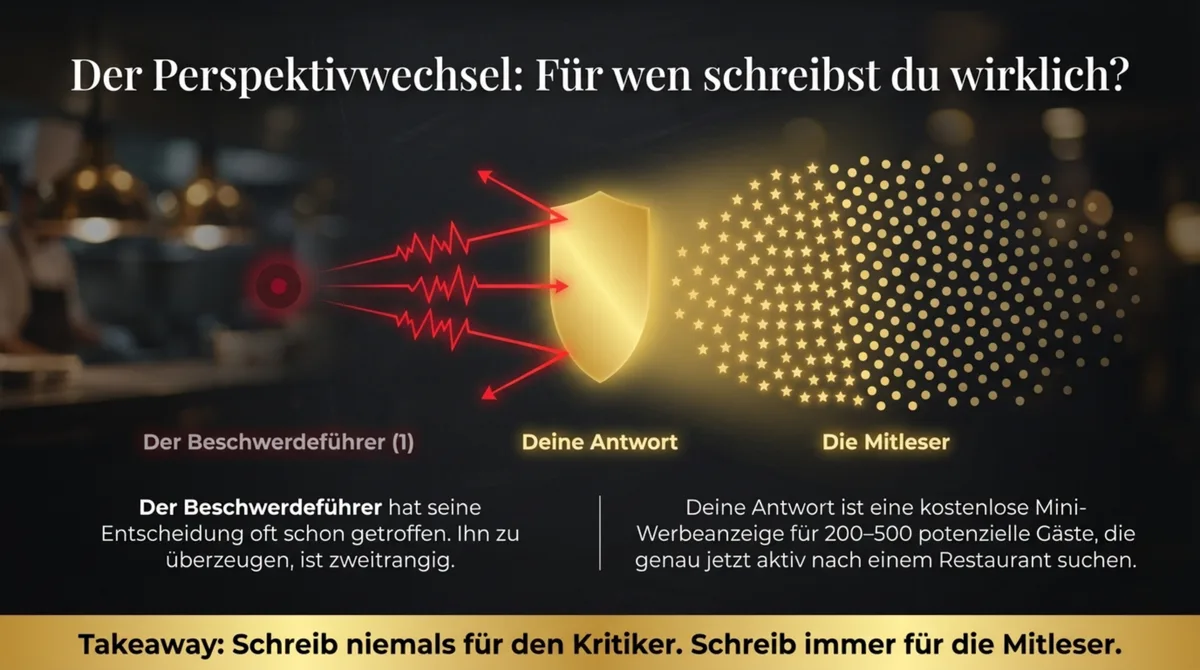Perspektivwechsel: Du schreibst für die Mitleser – nicht für den Kritiker bei negativen Bewertungen