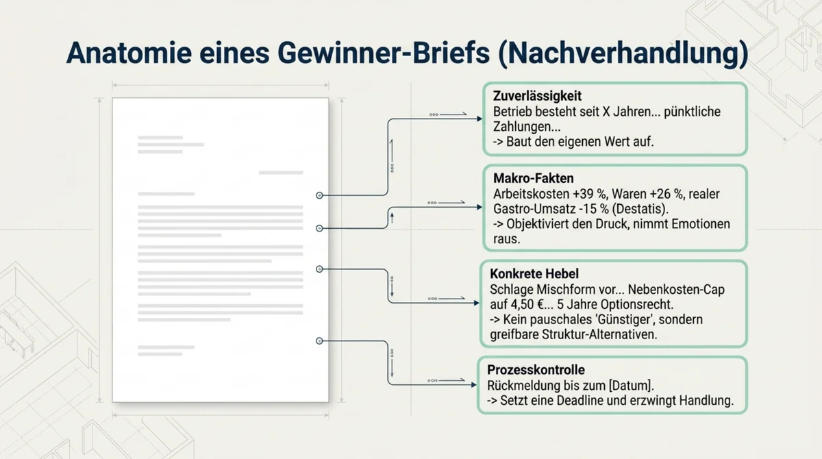 Muster-Brief für Pacht-Nachverhandlung im laufenden Gewerbemietvertrag