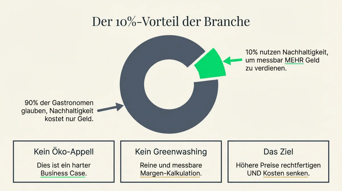 Infografik: 90% der Gastronomen glauben Nachhaltigkeit kostet Geld – 10% verdienen messbar mehr damit
