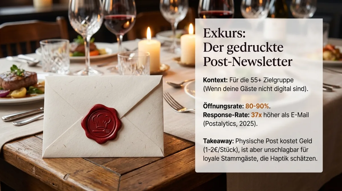 Schritt 2: Deine ersten 50 Adressen aus 4 Quellen — Reservierungsbuch, aktiv fragen, QR-Code am Tisch, Gäste-WLAN mit Opt-In