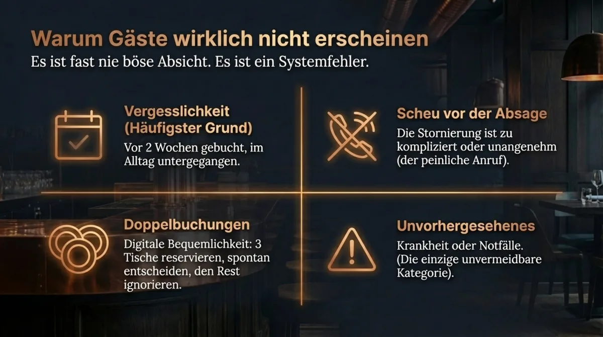 Warum Gäste nicht erscheinen – die 4 echten Gründe für No-Shows