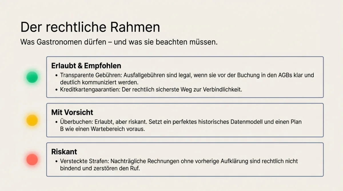 No-Shows Restaurant: Rechtlicher Rahmen – was Gastronomen dürfen und beachten müssen