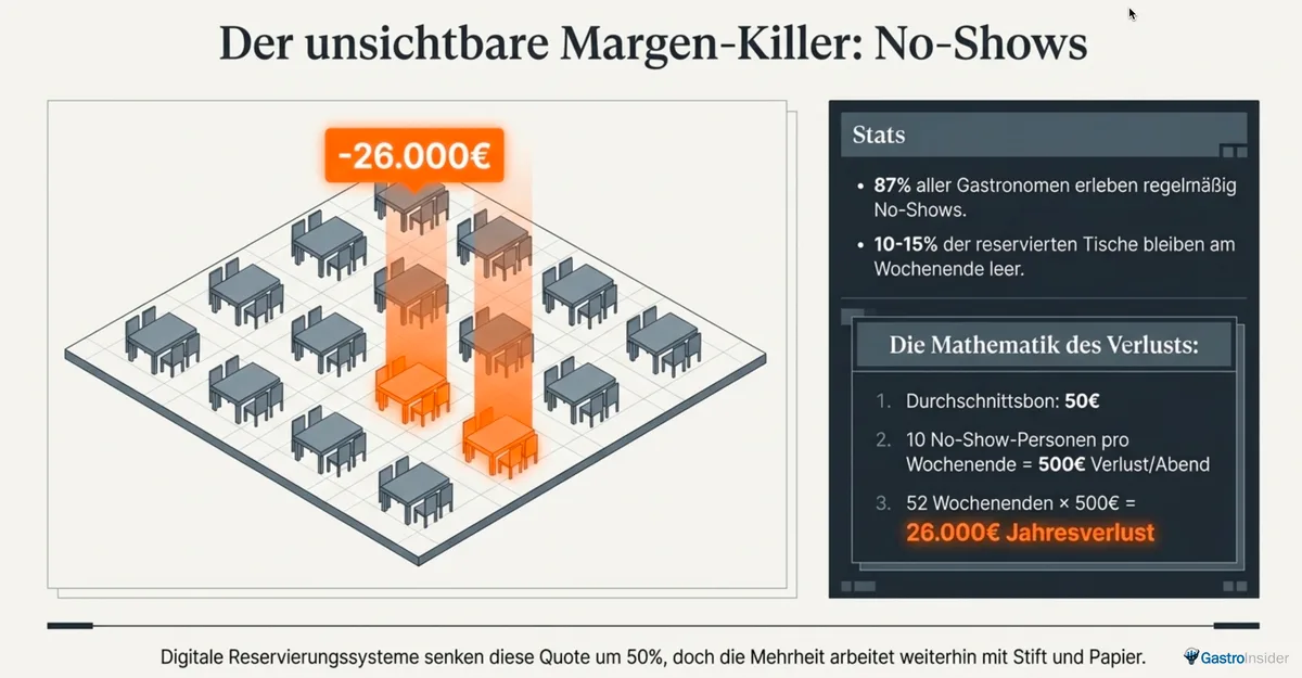 No-Shows im Restaurant: 26.000 Euro Jahresverlust durch nicht erschienene Gäste