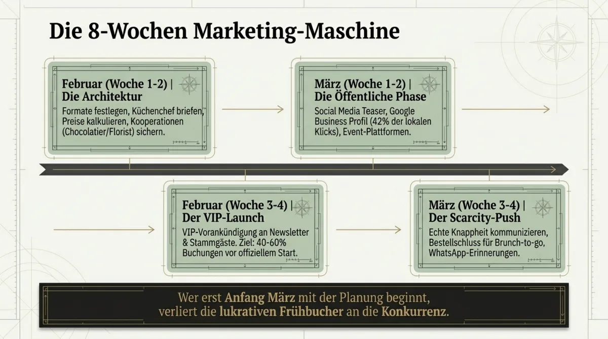 Ostern Restaurant Marketing Plan: 8-Wochen-Timeline von Februar bis zur Karwoche