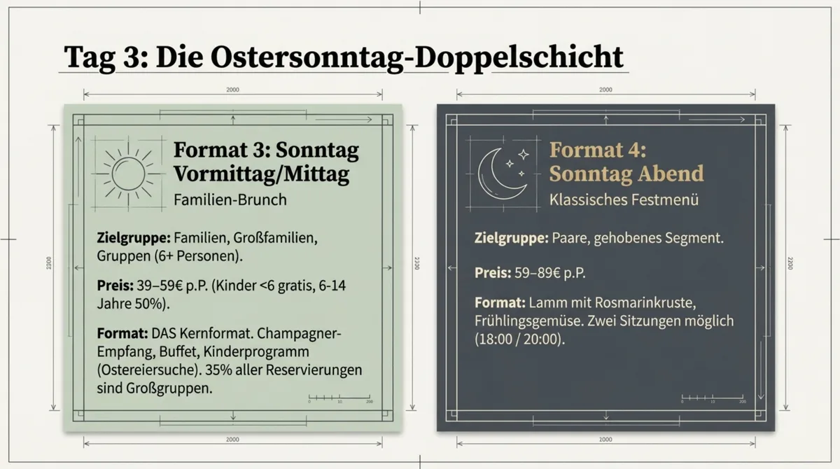 Ostersonntag Restaurant Doppelschicht: Familien-Brunch und klassisches Festmenü