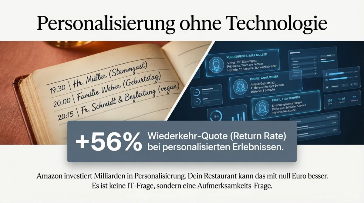 Personalisierung ohne Technologie im Restaurant: 56 Prozent höhere Wiederkehr-Quote durch persönliche Aufmerksamkeit