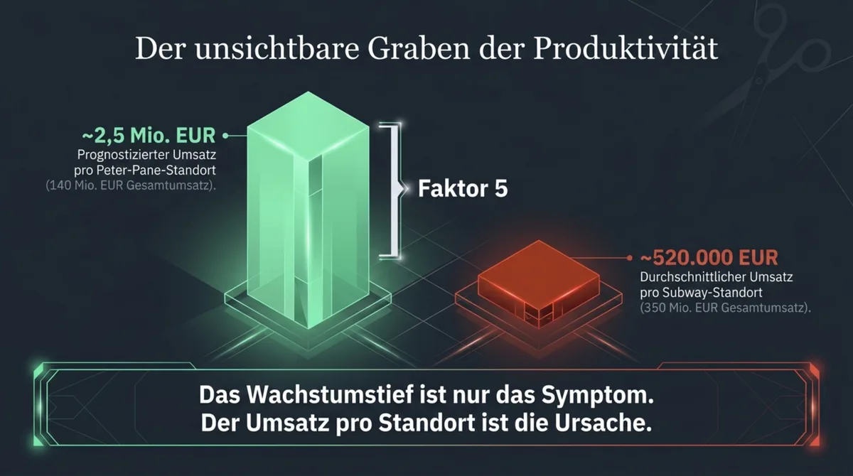 Umsatz pro Standort: Peter Pane 2,5 Millionen Euro vs. Subway 520.000 Euro – der unsichtbare Produktivitätsgraben Faktor 5