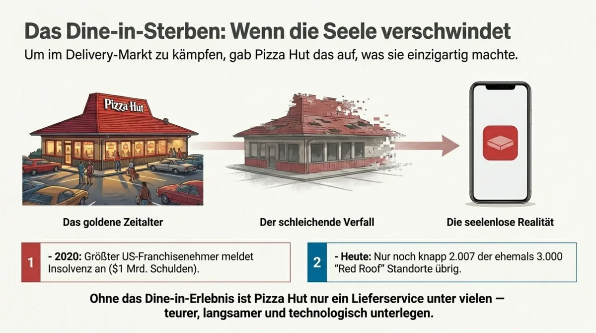 Pizza Huts Niedergang in drei Phasen: Vom goldenen Zeitalter über schleichenden Verfall zur seelenlosen App-Realität