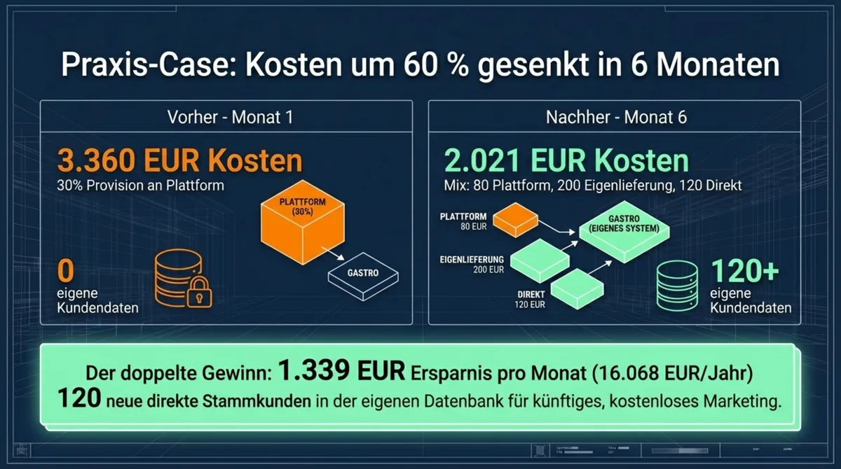 Praxis-Case: Lieferkosten um 60 Prozent gesenkt in 6 Monaten – von 3.360 EUR auf 2.021 EUR und 120 neue direkte Stammkunden